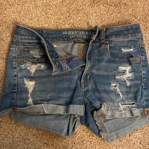 American Eagle distressed jean shorts